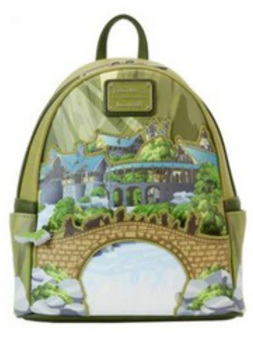 Loungefly Olive Green Scenic Castle Mini Backpack